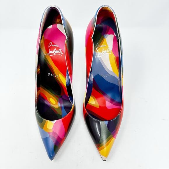Christian Louboutin Hot Chick 100 Printed Leather Pumps Size 39 - Picture 4 of 16